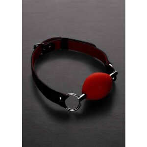 Oval Silicone Ball Gag Red