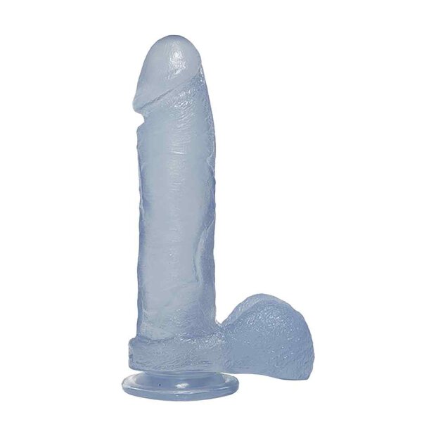 8 Inch Realistic Cock with Balls Clear