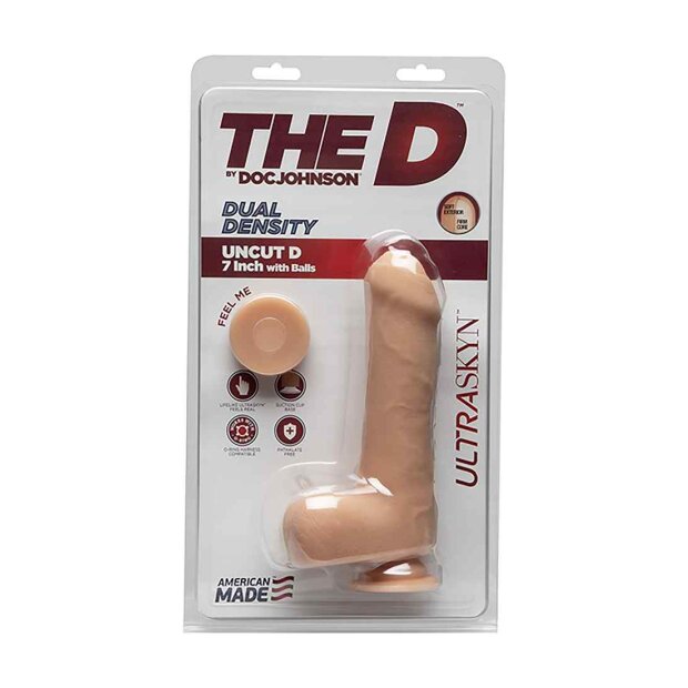 Doc Johnson Uncut D with Balls ULTRASKYN Dildo Beige 18 cm