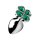 XR Brands Booty Sparks Lucky Clover Gem Medium Analplug Silber ⌀ 3,7 cm