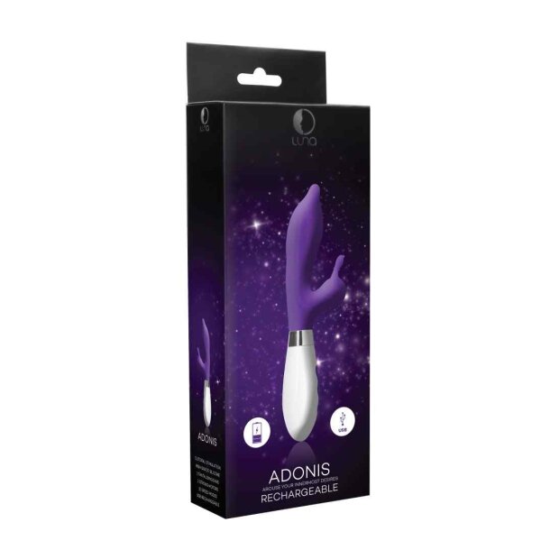 Luna Adonis Rechargeable Rabbit Vibrator Lila 22 cm ⌀ 3,5 cm