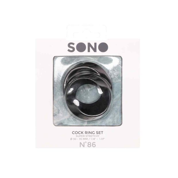 Sono No. 86 Cock Ring Set Penisringe Schwarz ⌀ 5,4 cm