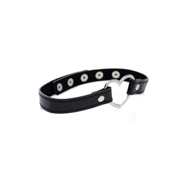 Master Series Dark Heart Chrome Heart Black Choker - Black