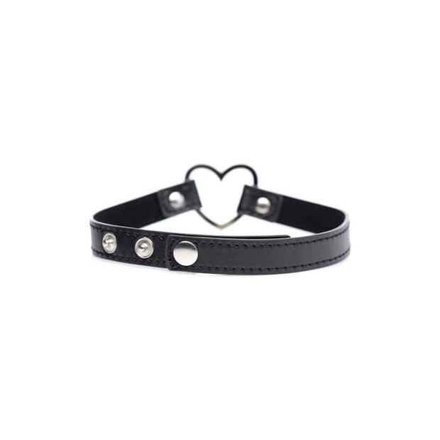 Master Series Dark Heart Chrome Heart Black Choker - Black
