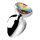 Booty Sparks Rainbow Prism Heart Anal Plug - Large - Silver 4,3 cm