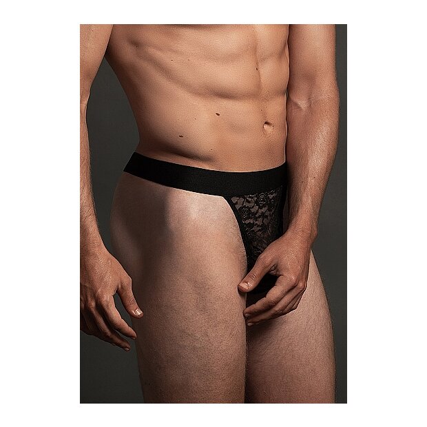 Lace Thong - Black - L/XL