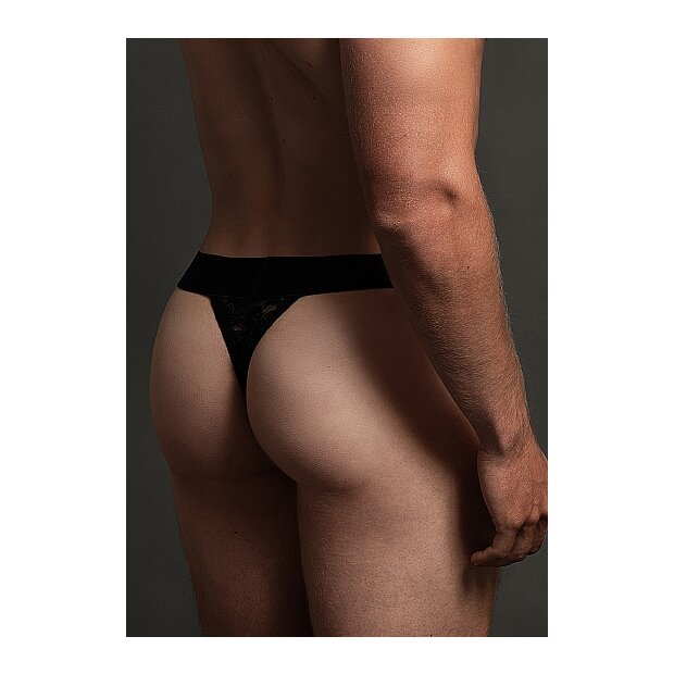Lace Thong - Black - L/XL