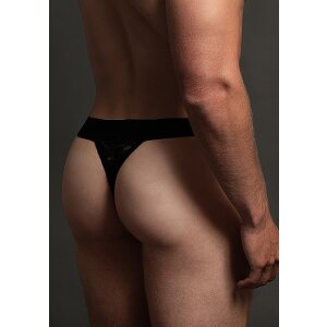 Lace Thong - Black - L/XL