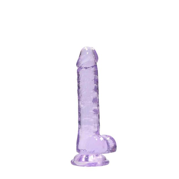 Realistic Dildo With Balls - Purple 18 cm