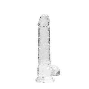 8" / 20 cm Realistic Dildo With Balls - Transparent