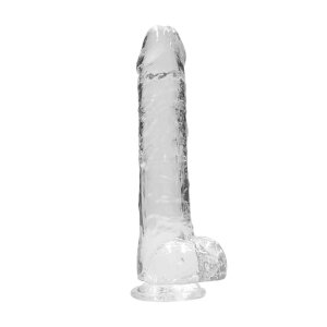 9" / 23 cm Realistic Dildo With Balls - Transparent