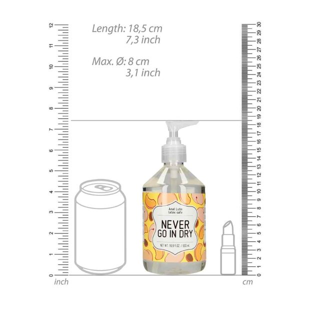 Anal Lube NEVER GO IN DRY 500 ml