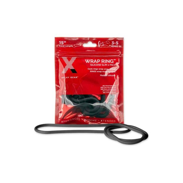 Perfect Fit Silicone Slim Wrap Ring Penisring Schwarz L