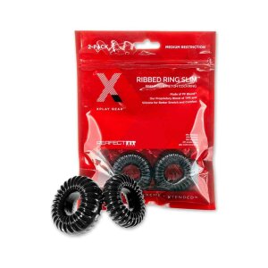 Perfect Fit Blend Premium Stretch Ribbed Ring 2-pack - Black