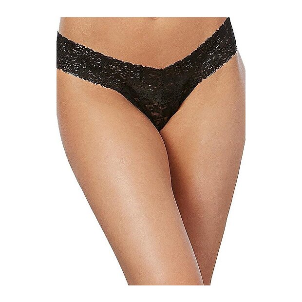 Lace Thong - OS - Black