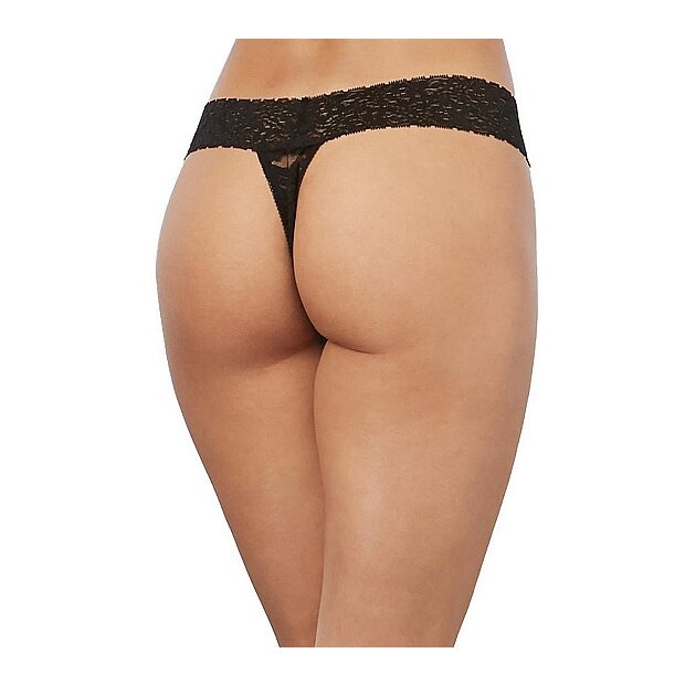 Lace Thong - OS - Black