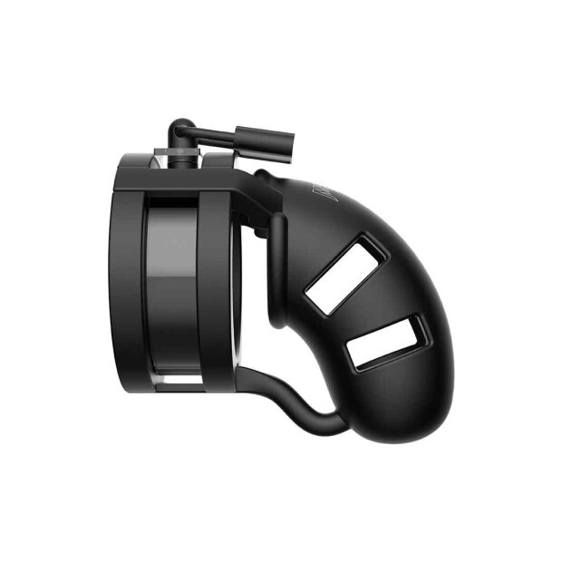 Model 18 - Chastity - 3.5"" - Silicone Cage Ballsplitter - Black