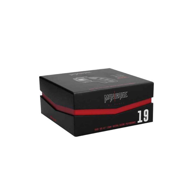 Model 19 - Chastity - 4.5"" - Silicone Cage Ballsplitter - Black