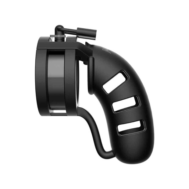 Model 19 - Chastity - 4.5"" - Silicone Cage Ballsplitter - Black