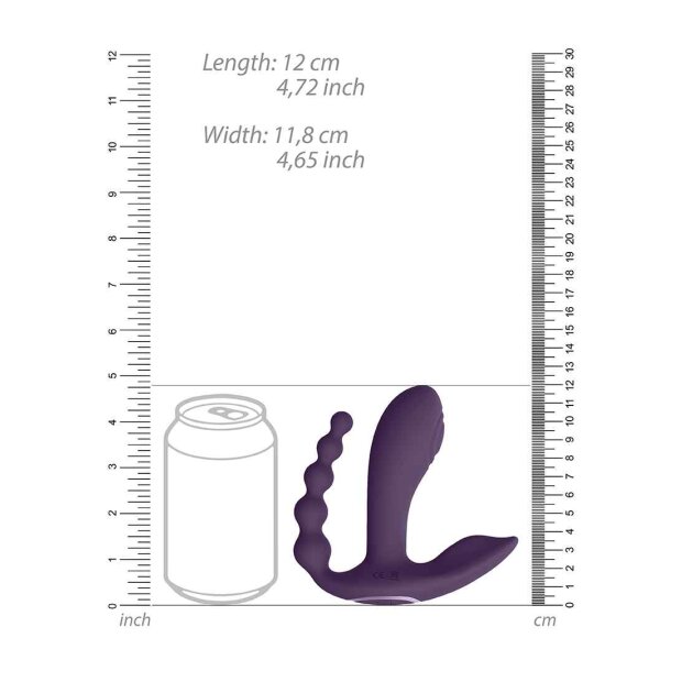 VIVE Kata Pulse Wave Vibrating Double Penetration Vibrator Lila 12 cm
