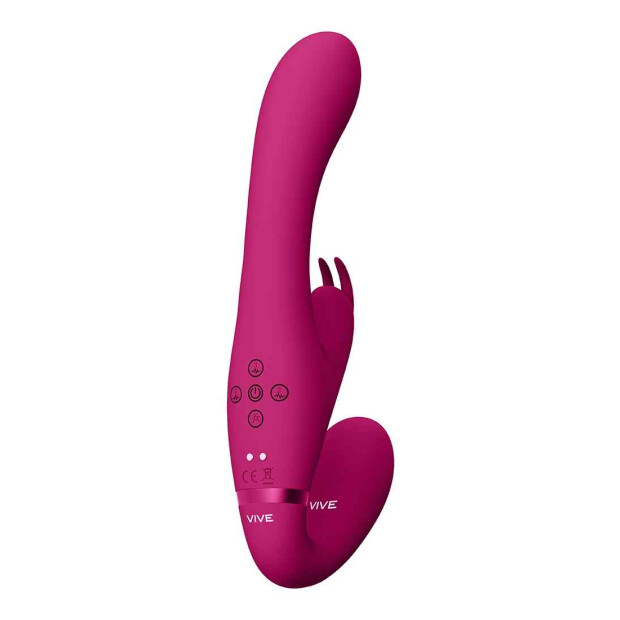 VIVE Suki Vibrating Strapless Rabbit Vibrator Pink 22 cm
