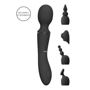 VIVE Nami Pulse Wave Vibrating Wand Vibrator Schwarz 21,8 cm