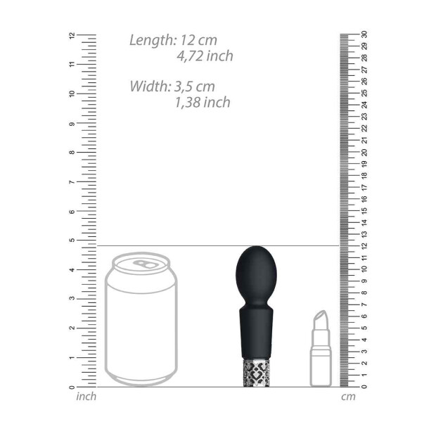 Shots Brilliant Rechargeable Silicone Bullet Spezialvibrator Schwarz 12 cm ⌀ 3,5 cm