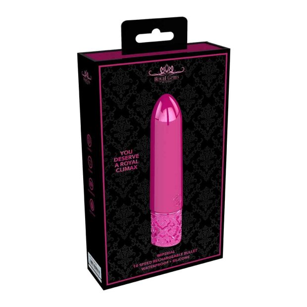 Shots Imperial Rechargeable Silicone Bullet Mini Vibrator Pink 10 cm ⌀ 2,4 cm