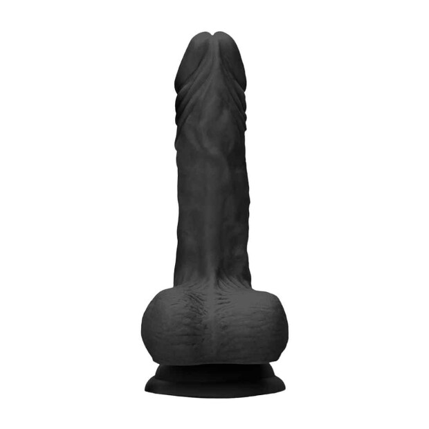 RealRock Dong with testicles Dildo Schwarz 18 cm