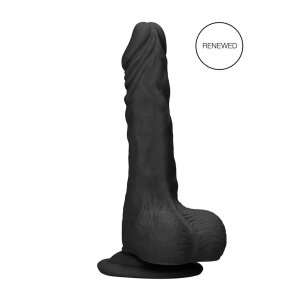 RealRock Dong with testicles Dildo Schwarz 18 cm