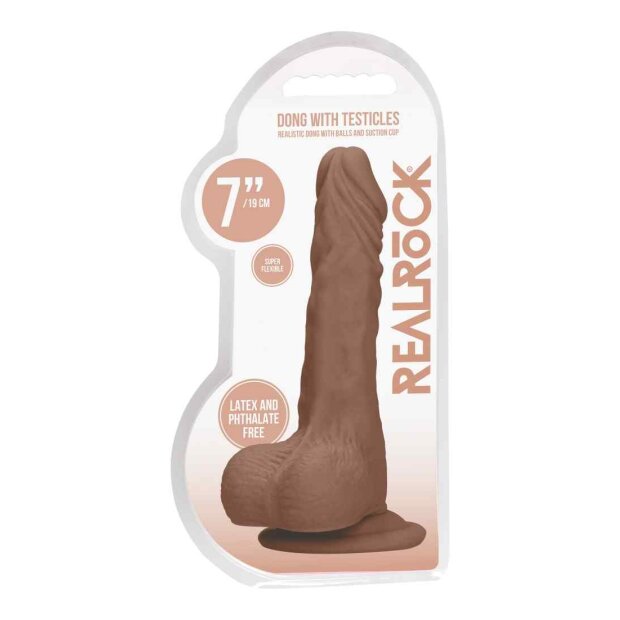 Dong with testicles 7" Tan