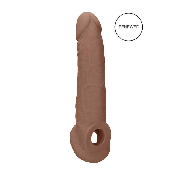 RealRock Penis Sleeve Tan Penishülle Braun 22,5 cm