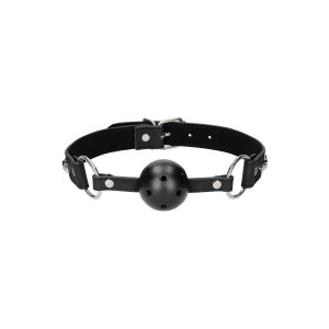 Breathable Ball Gag - with Diamond Studded  Straps - Black