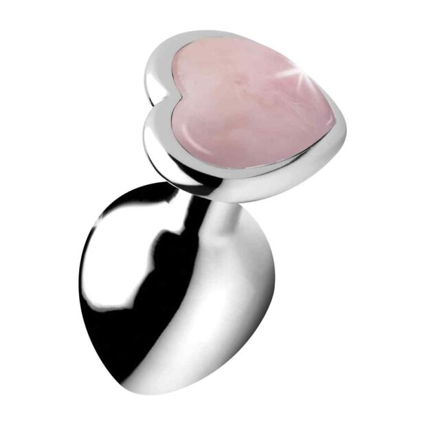 Gemstones Rose Quartz Heart Medium Anal Plug