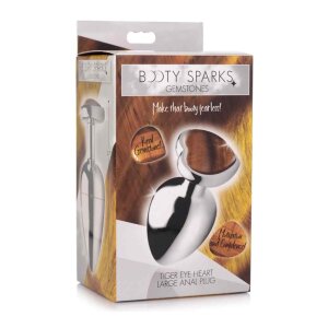 Gemstones Tiger Eye Heart Large Anal Plug