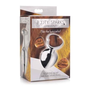 Gemstones Tiger Eye Heart Medium Anal Plug