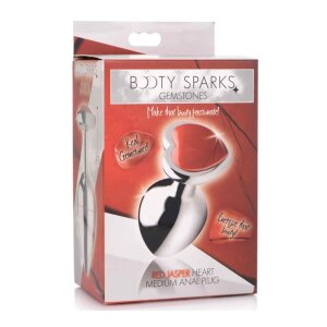 Gemstones Red Jasper Heart Medium Anal Plug