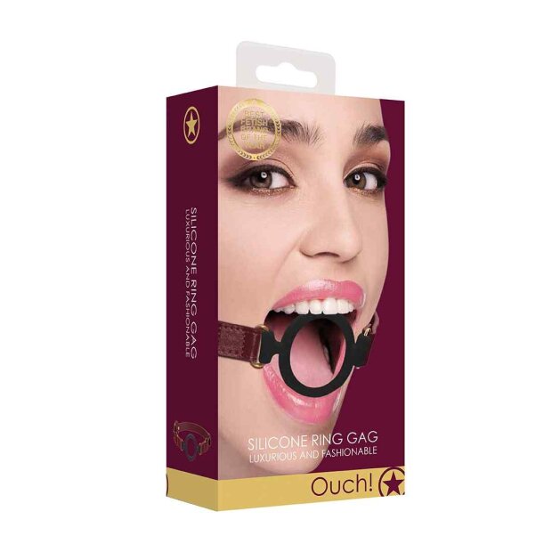 Ouch Halo - Silicone Ring Gag - Burgundy