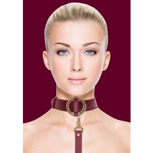 Ouch Halo - Collar With Leash - Burgundy
