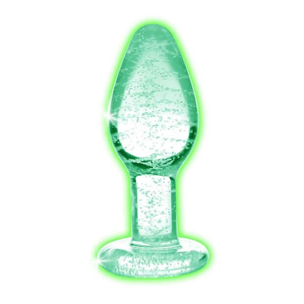 Glow-In-The-Dark Glass Anal Plug - Small