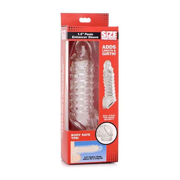 Size Matters Penis Enhancer Sleeve Penishülle Transparent 17,7 cm ⌀ 4,5 cm