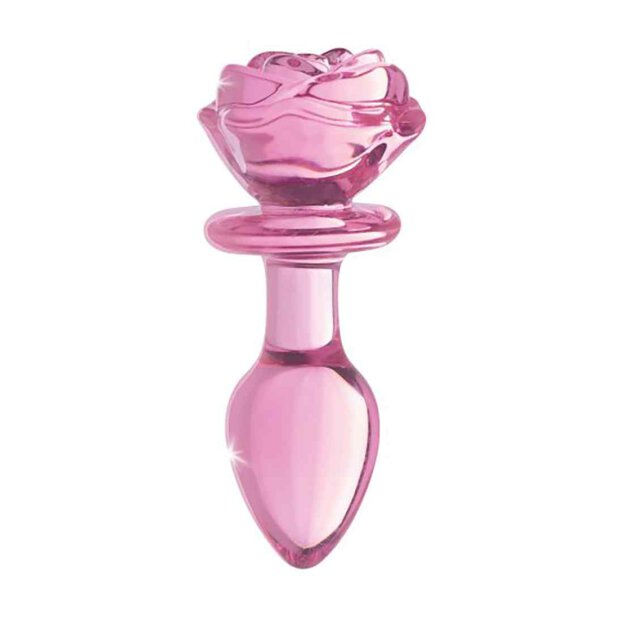 Booty Sparks Glass Medium Anal Plug - Pink Rose 3,3 cm