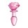 Glass Small Anal Plug - Pink Rose