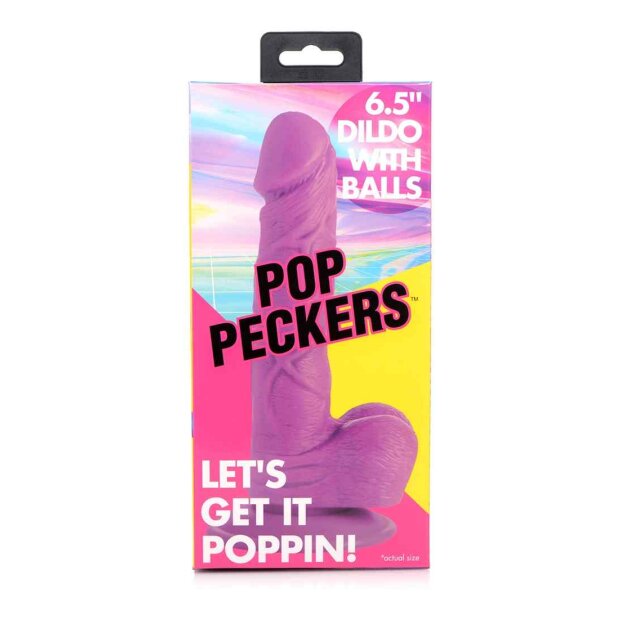 POP 6.5" Dildo with Balls - Purple