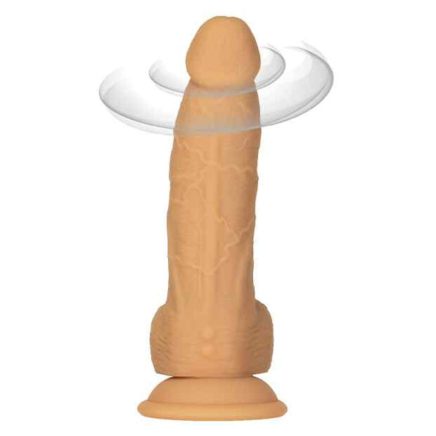 Naked Addiction Rotating & Vibrating Dong with Remote Caramel 20 cm