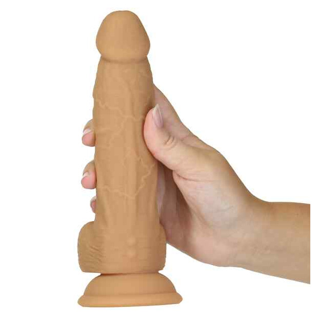 Naked Addiction Rotating & Vibrating Dong with Remote Caramel 20 cm