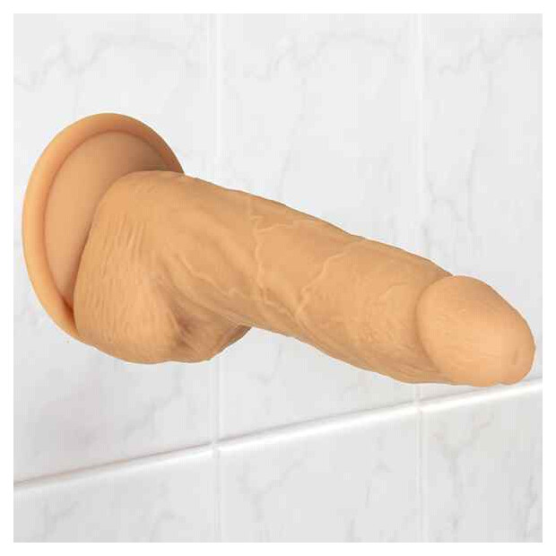 Naked Addiction Rotating & Vibrating Dong with Remote Caramel 20 cm