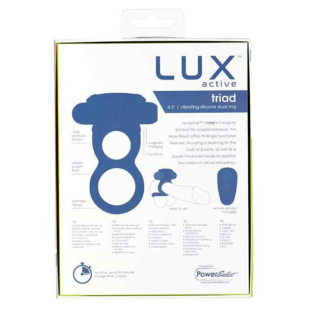 Lux Active Triad Vibrating Dual Ring Klitoris-Stimulation Schwarz