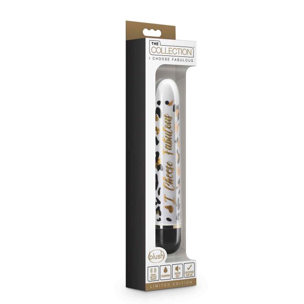 Blush I Choose Fabulous Black Vibrator Weiß 17,7 cm