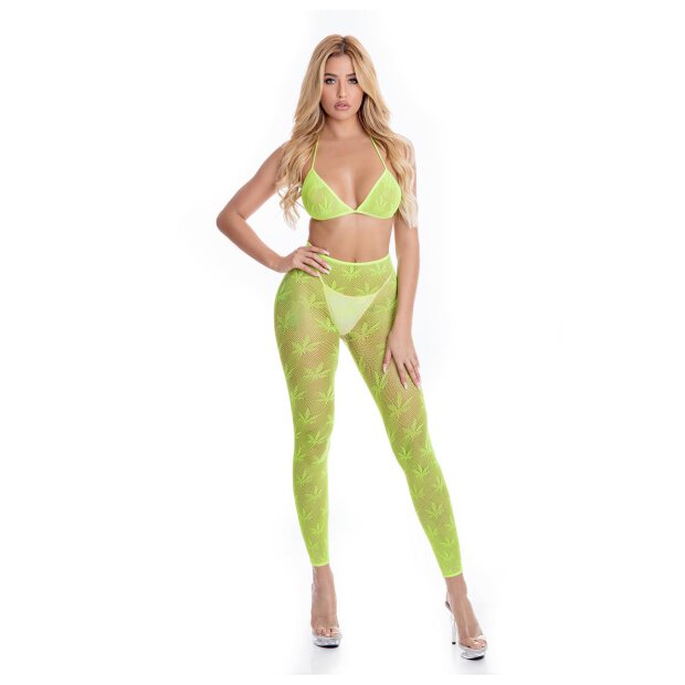 All About Leaf Bra Set Green Onesize